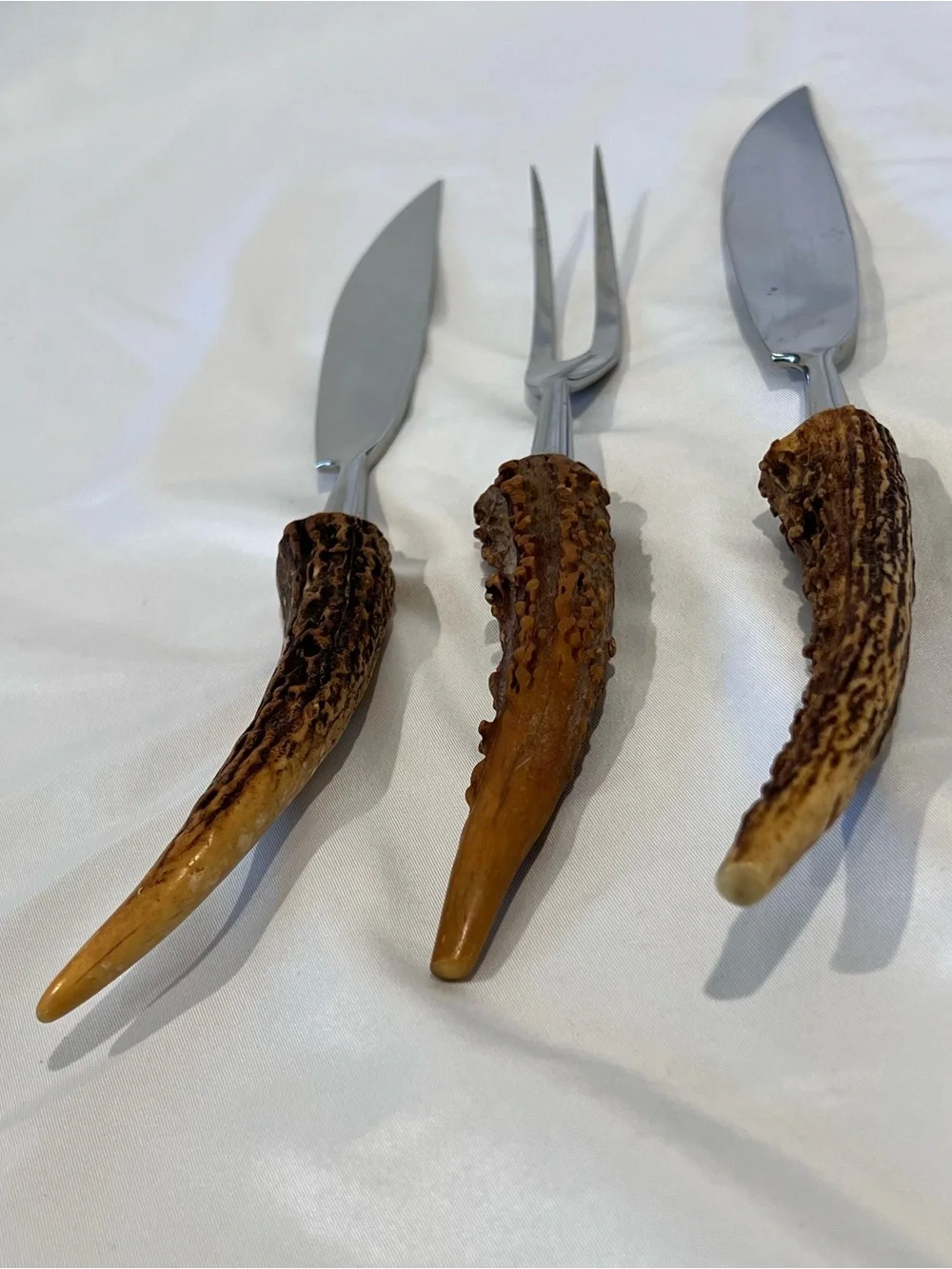 Anton Wingen Jr Solingen Germany Stag Handle 3 Pc Carving Set